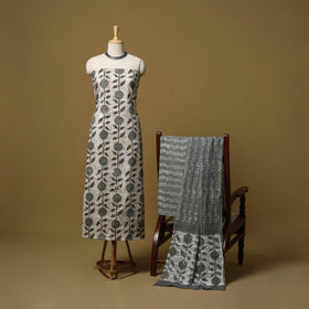 Hand kutch batik cotton 3pc unstitched dress material 11