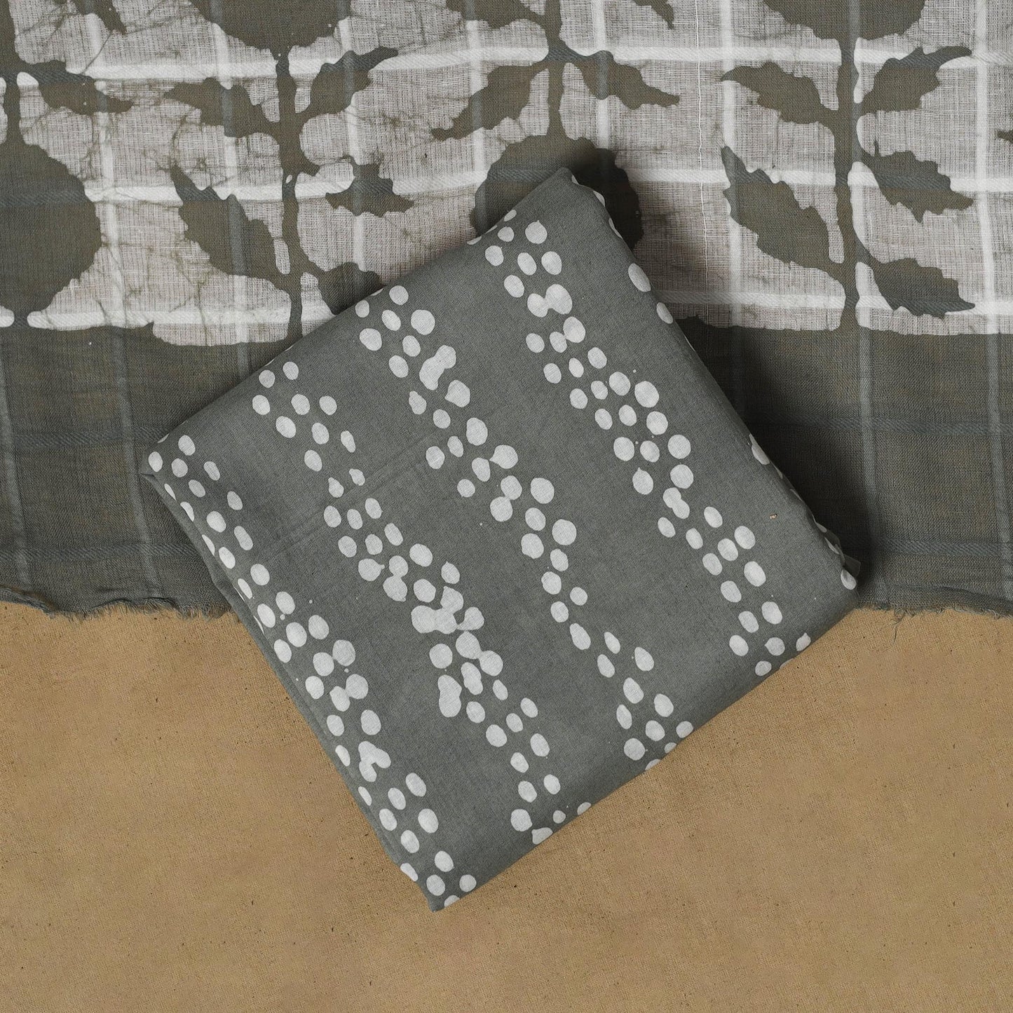 Hand kutch batik cotton 3pc unstitched dress material 11