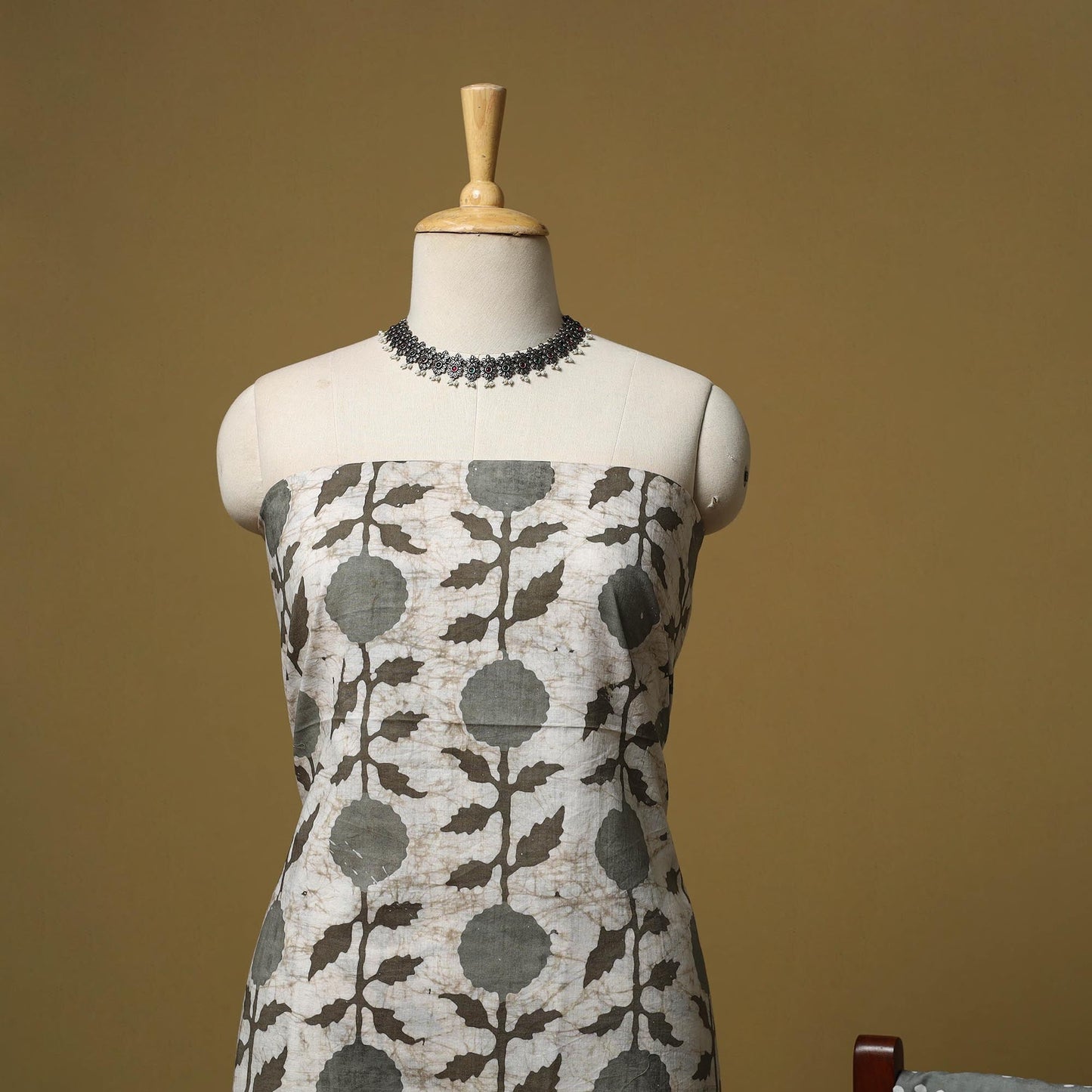 Hand kutch batik cotton 3pc unstitched dress material 11