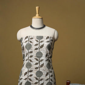 Hand kutch batik cotton 3pc unstitched dress material 11