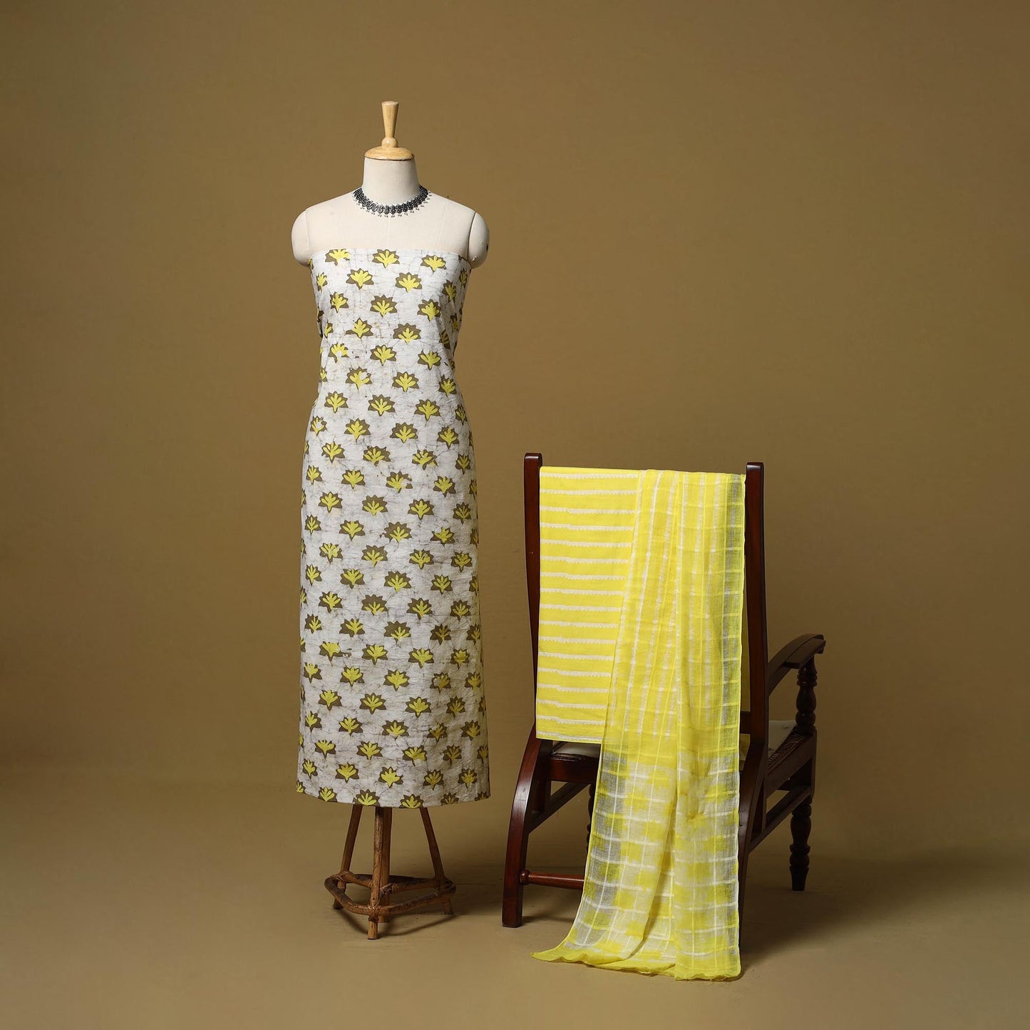 Hand kutch batik cotton 3pc unstitched dress material 12