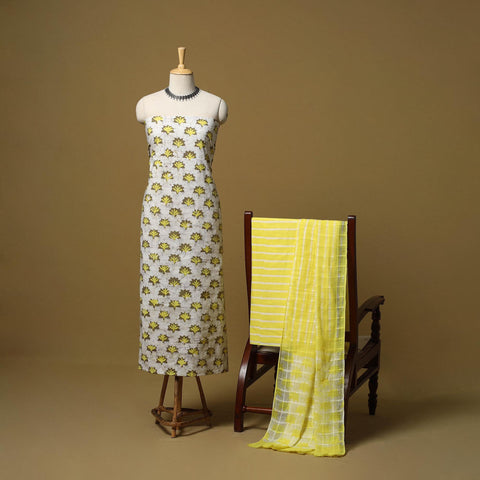 Hand kutch batik cotton 3pc unstitched dress material 12