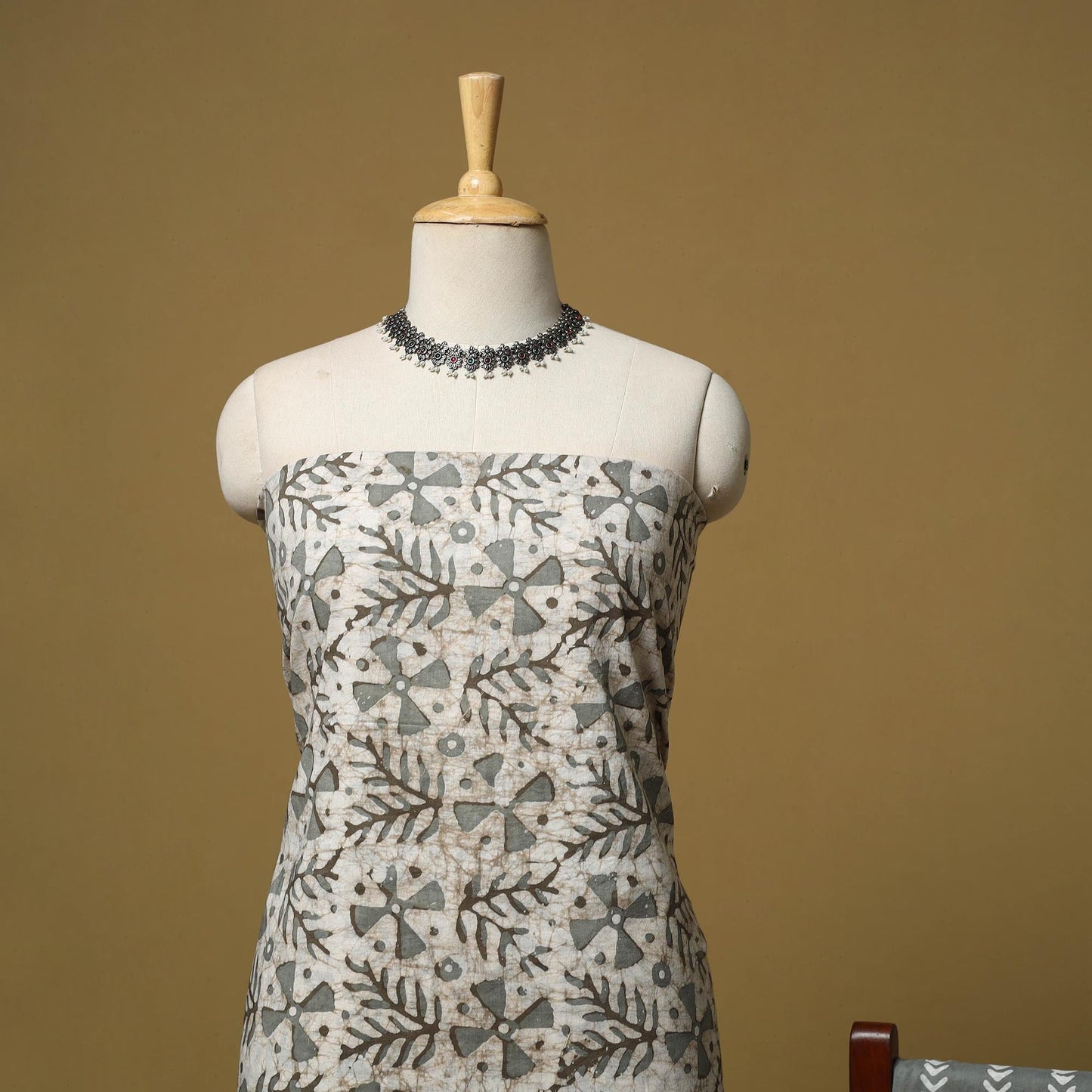 Hand kutch batik cotton 3pc unstitched dress material 15