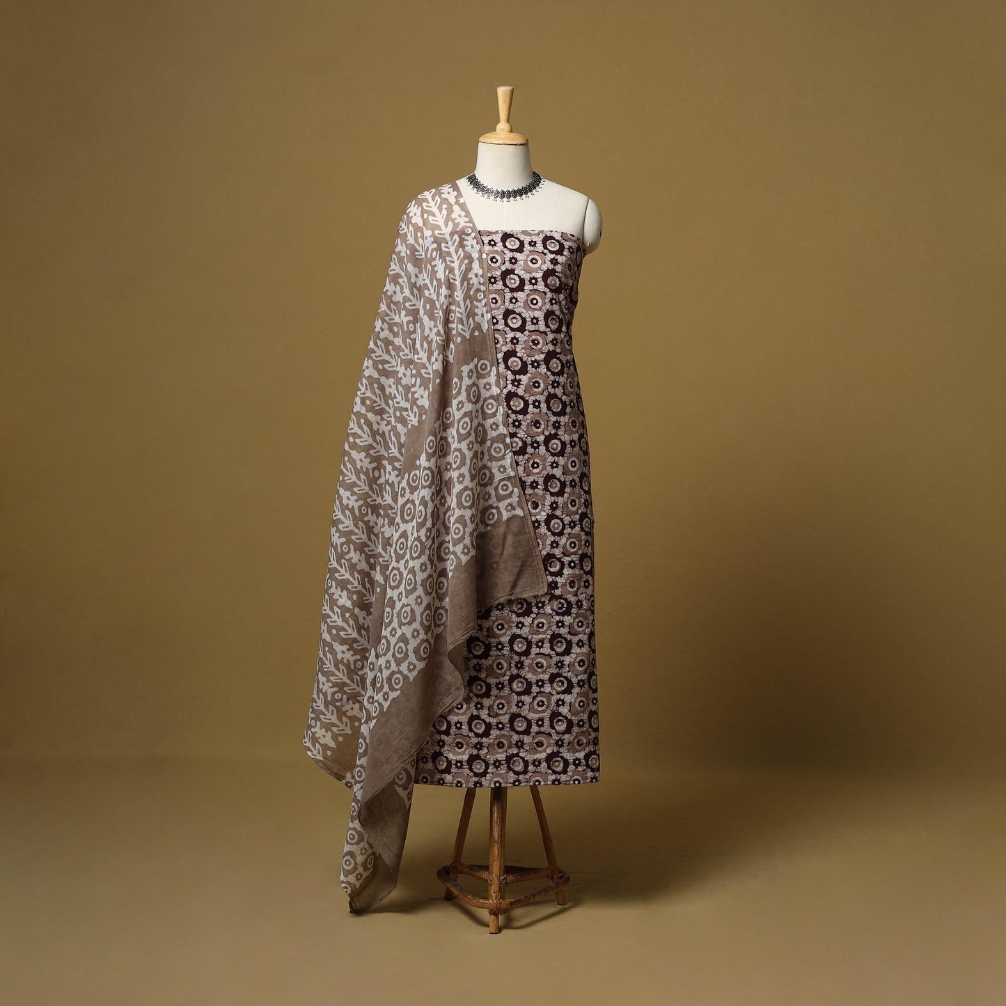 Hand kutch batik cotton 3pc unstitched dress material 16