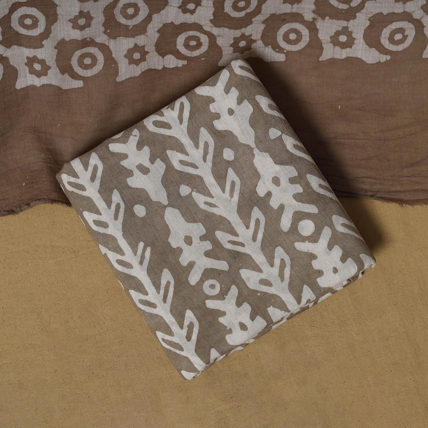 Hand kutch batik cotton 3pc unstitched dress material 16