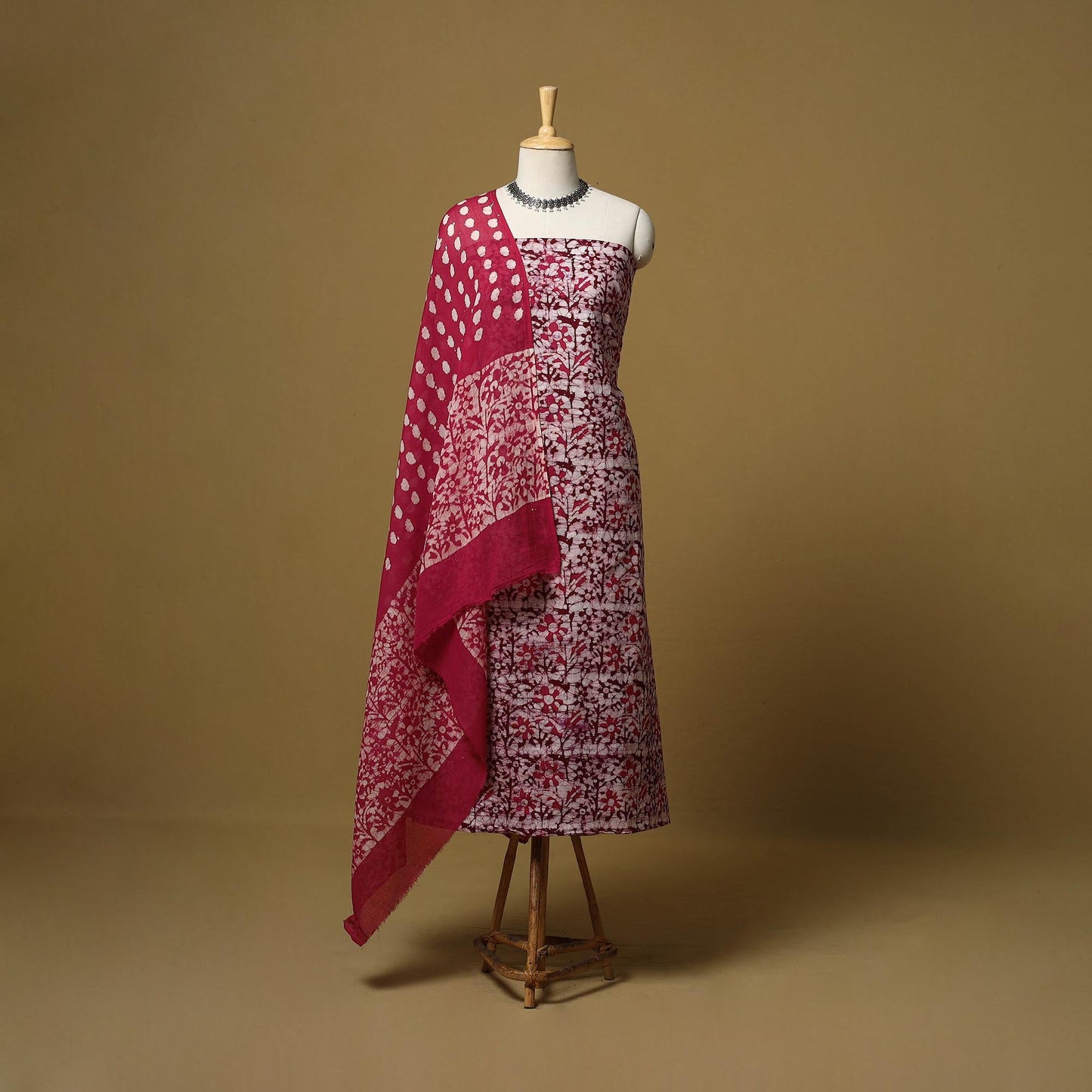 Hand kutch batik cotton 3pc unstitched dress material 17