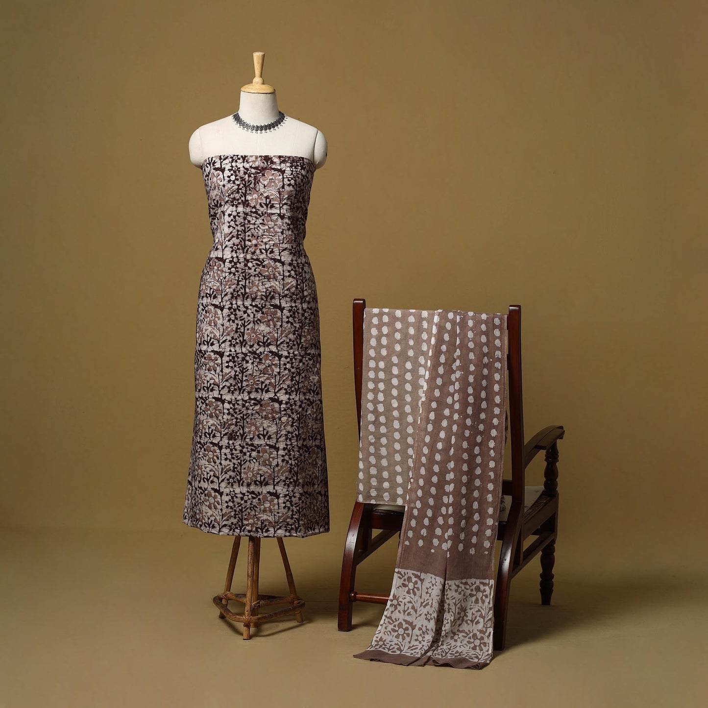 Hand kutch batik cotton 3pc unstitched dress material 18