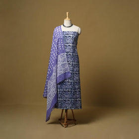 Hand kutch batik cotton 3pc unstitched dress material 19