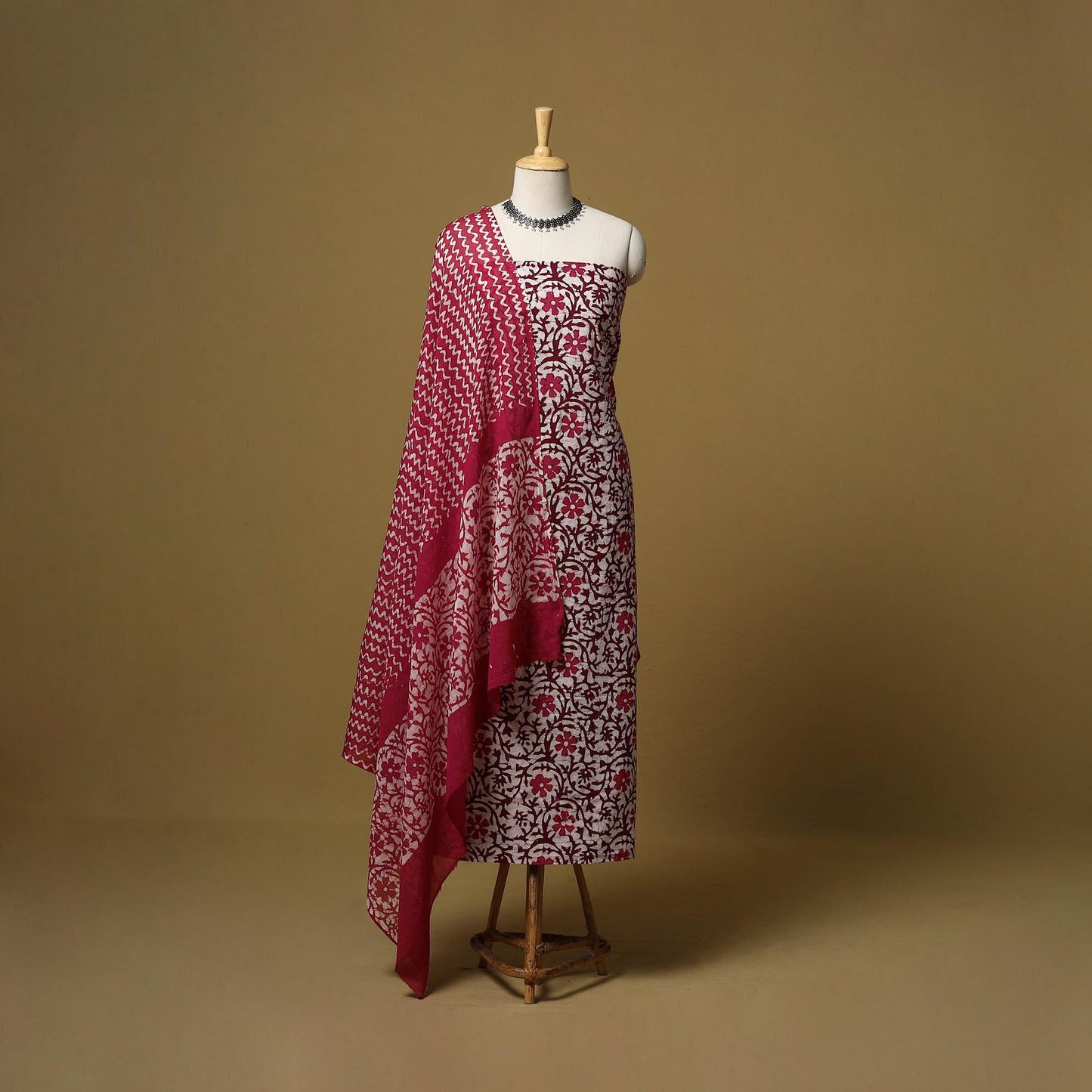 Hand kutch batik cotton 3pc unstitched dress material 22