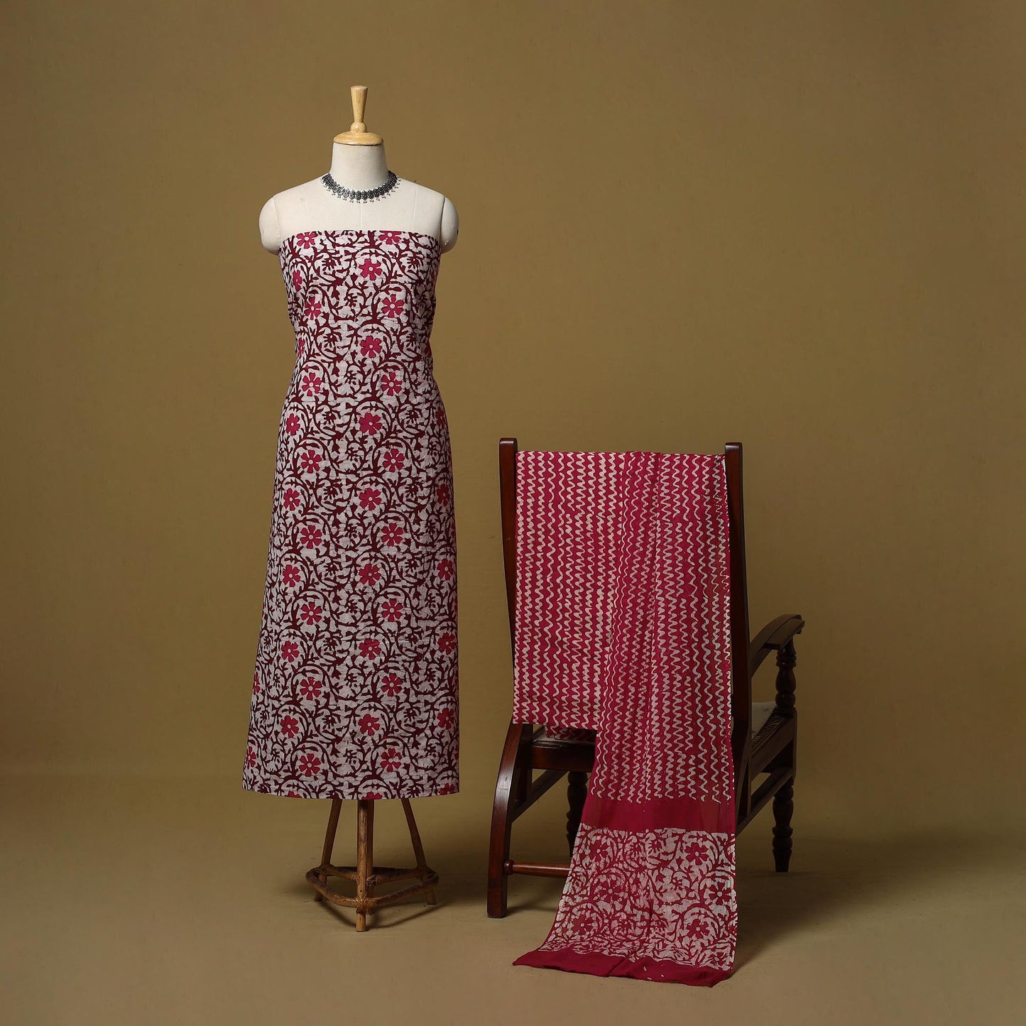 Hand kutch batik cotton 3pc unstitched dress material 22