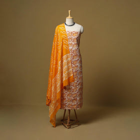 Hand kutch batik cotton 3pc unstitched dress material 24