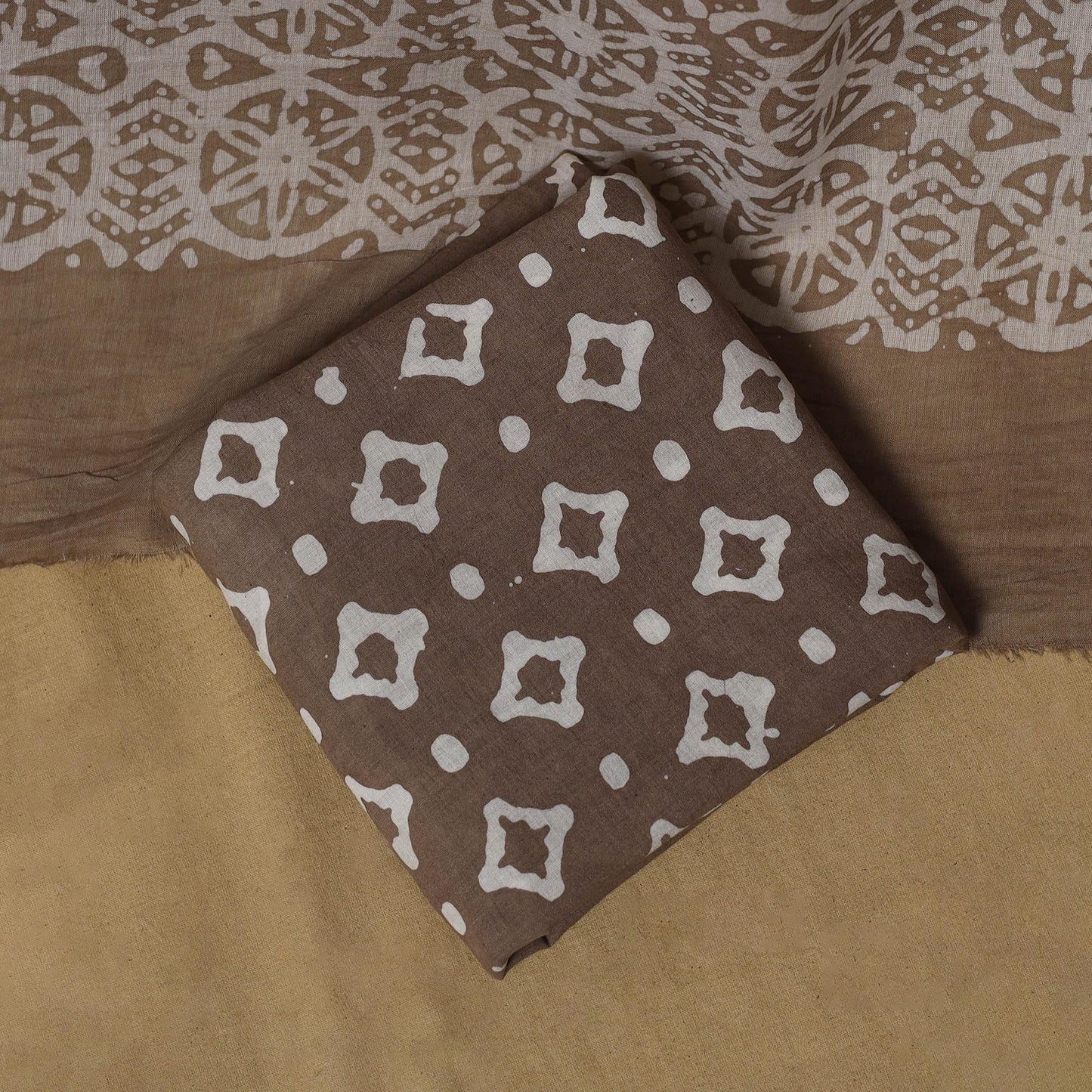 Hand kutch batik cotton 3pc unstitched dress material 25