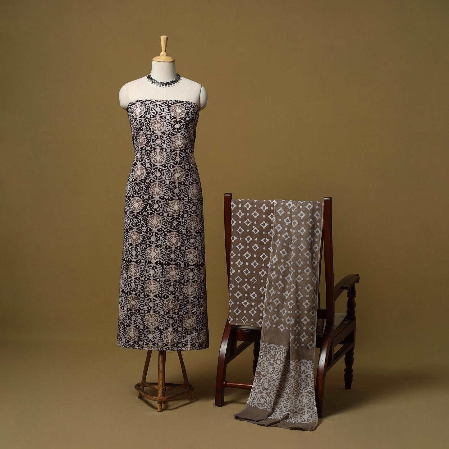 Hand kutch batik cotton 3pc unstitched dress material 25