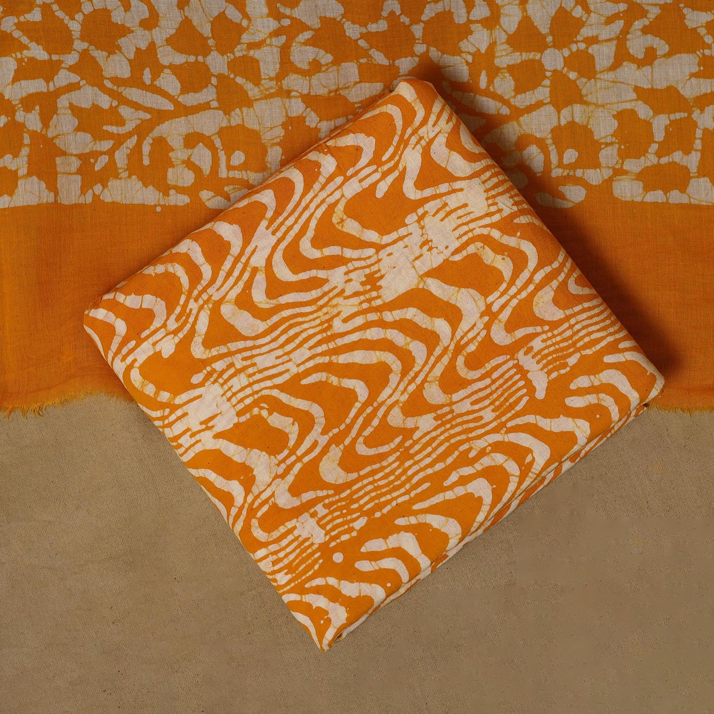 Hand kutch batik cotton 3pc unstitched dress material 26