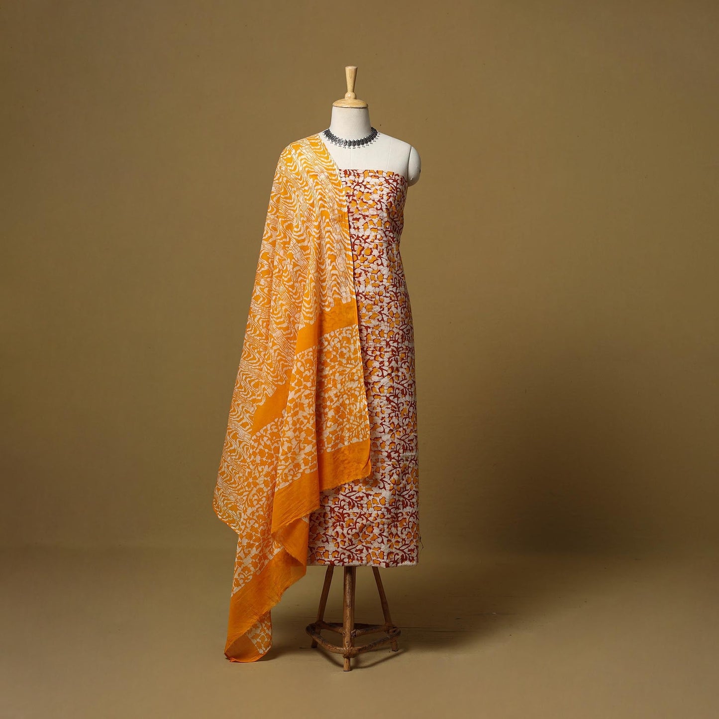 Hand kutch batik cotton 3pc unstitched dress material 26