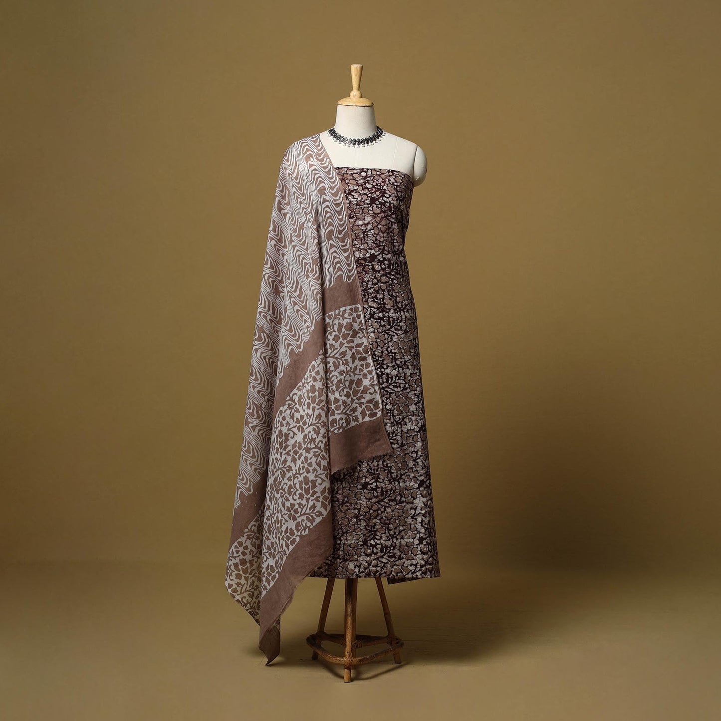 Hand kutch batik cotton 3pc unstitched dress material 27