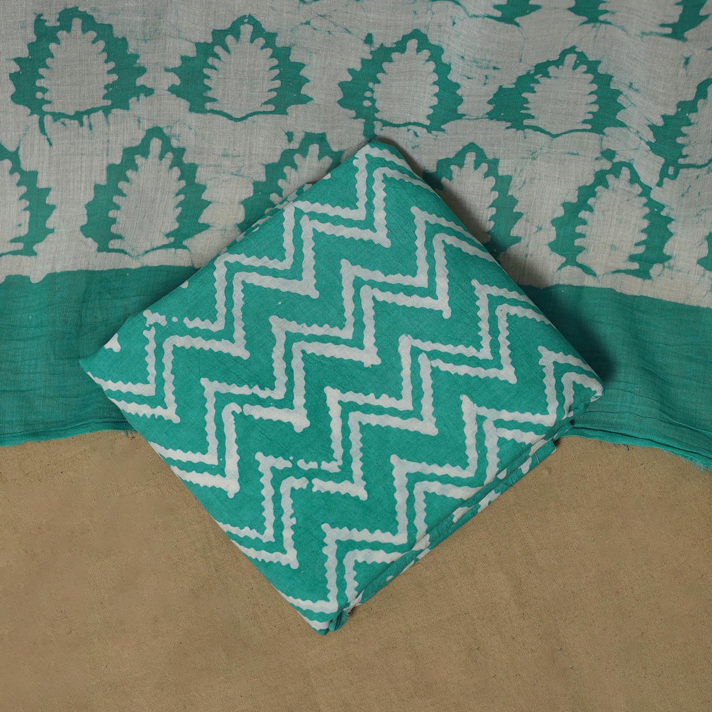 Hand kutch batik cotton 3pc unstitched dress material 28