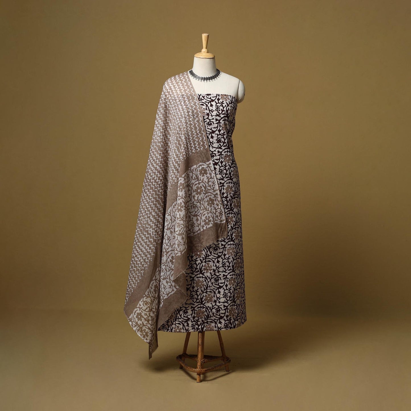 Hand kutch batik cotton 3pc unstitched dress material 29