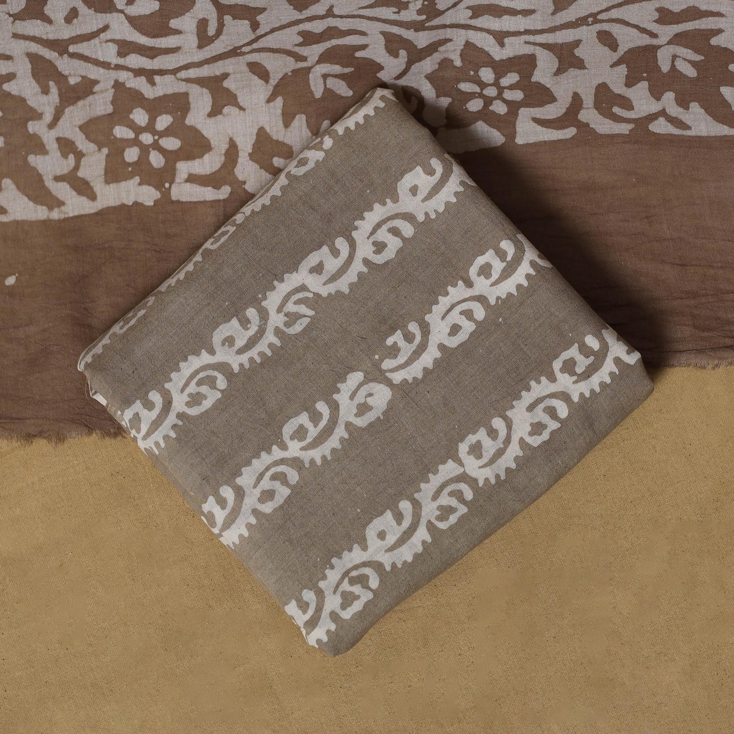 Hand kutch batik cotton 3pc unstitched dress material 32