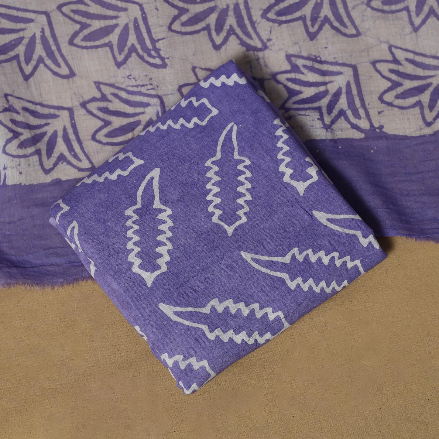 Hand kutch batik cotton 3pc unstitched dress material 33