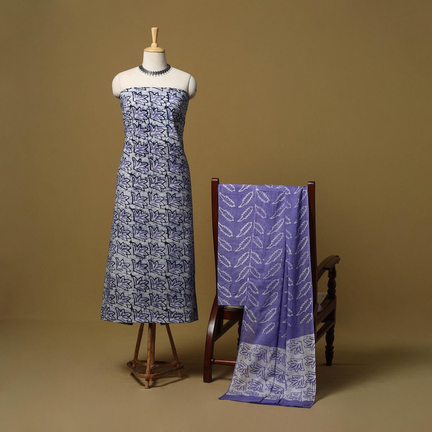 Hand kutch batik cotton 3pc unstitched dress material 33