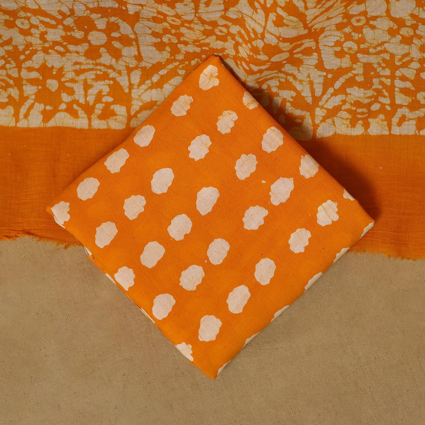 Hand kutch batik cotton 3pc unstitched dress material 34