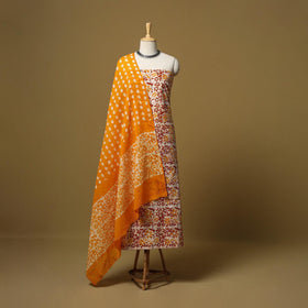 Hand kutch batik cotton 3pc unstitched dress material 34