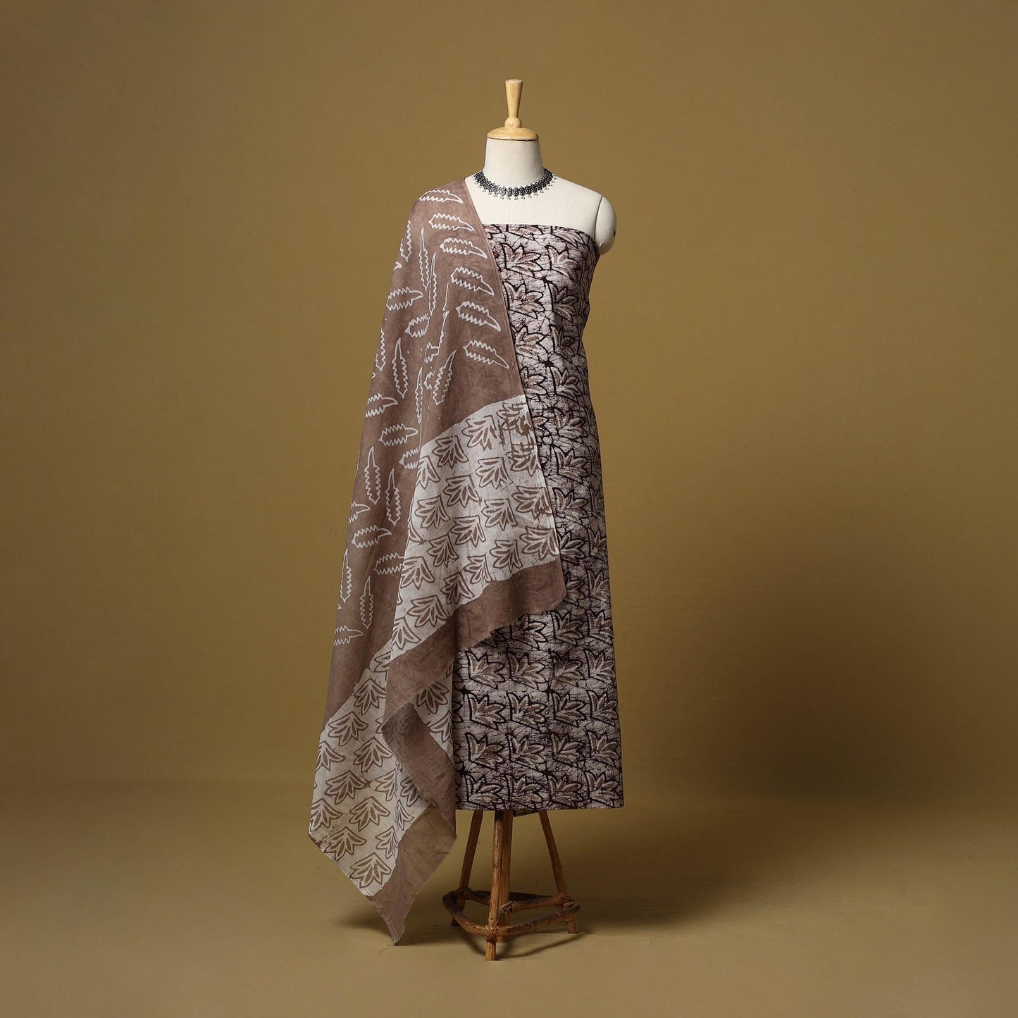 Hand kutch batik cotton 3pc unstitched dress material 35