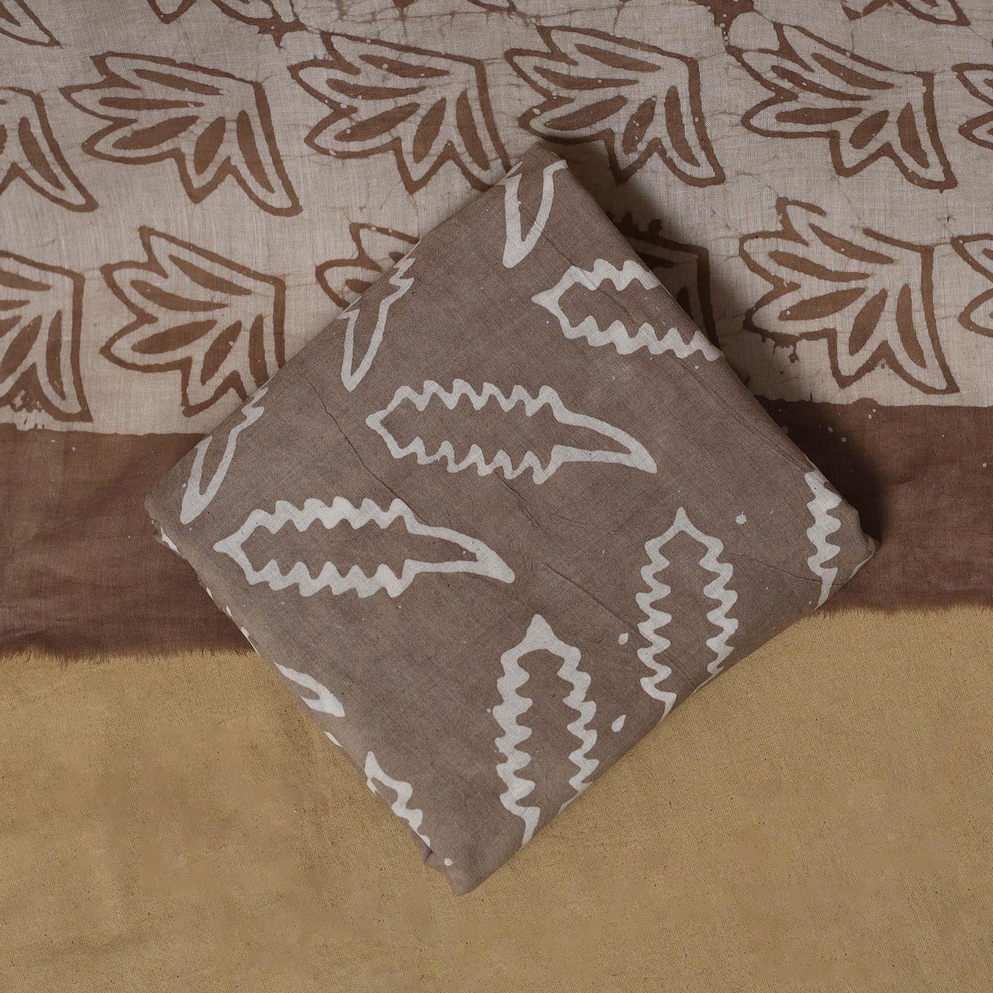 Hand kutch batik cotton 3pc unstitched dress material 35