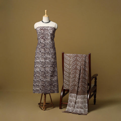 Hand kutch batik cotton 3pc unstitched dress material 35