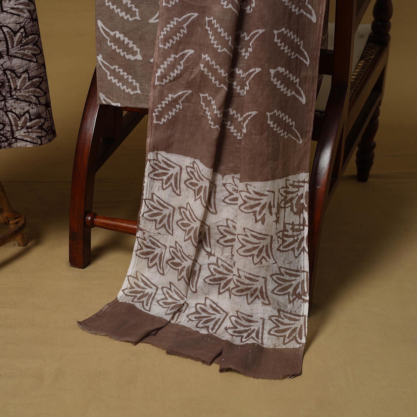 Hand kutch batik cotton 3pc unstitched dress material 35