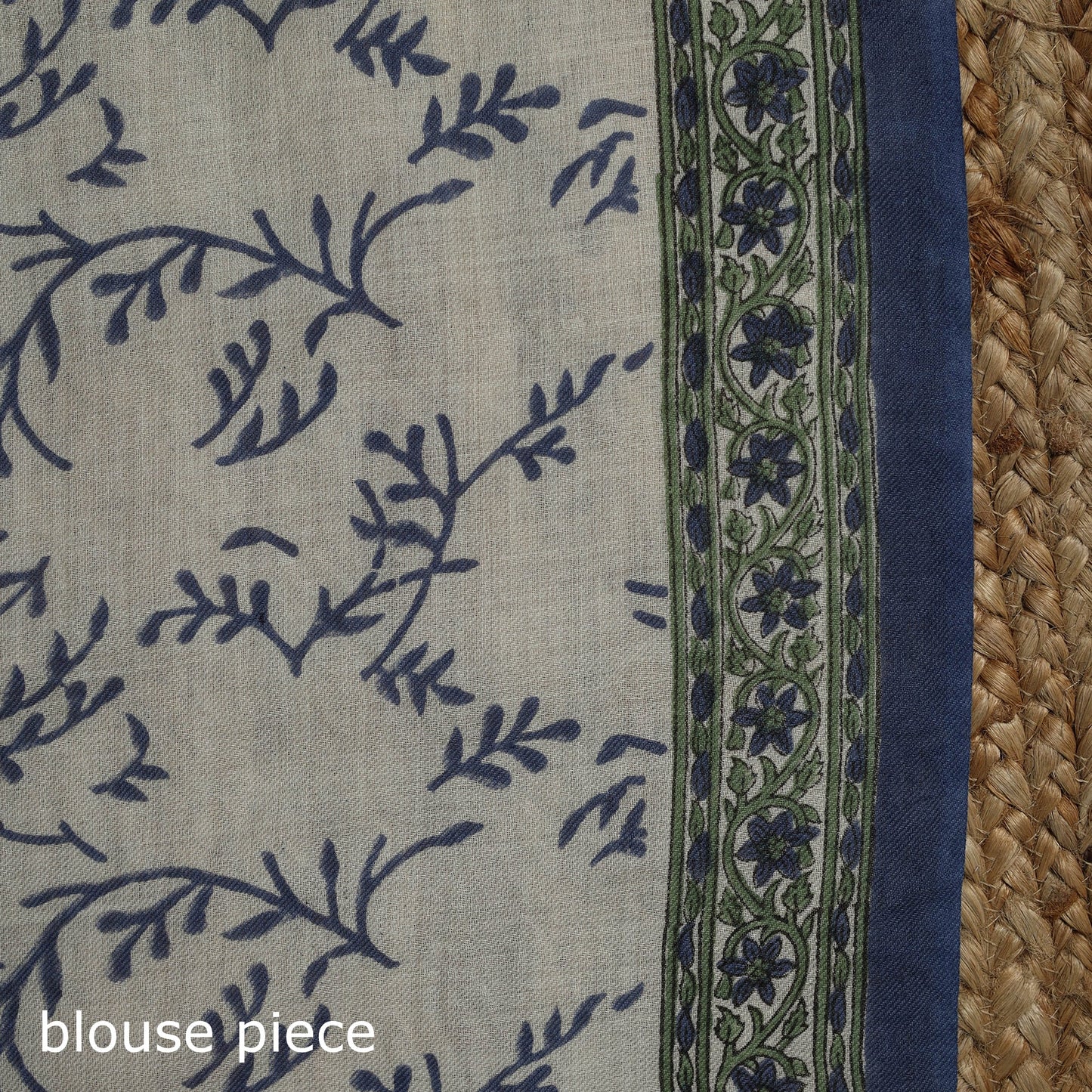 Hand merino wool sanganeri saree 04 - handcrafted