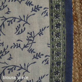 Hand merino wool sanganeri saree 04 - handcrafted