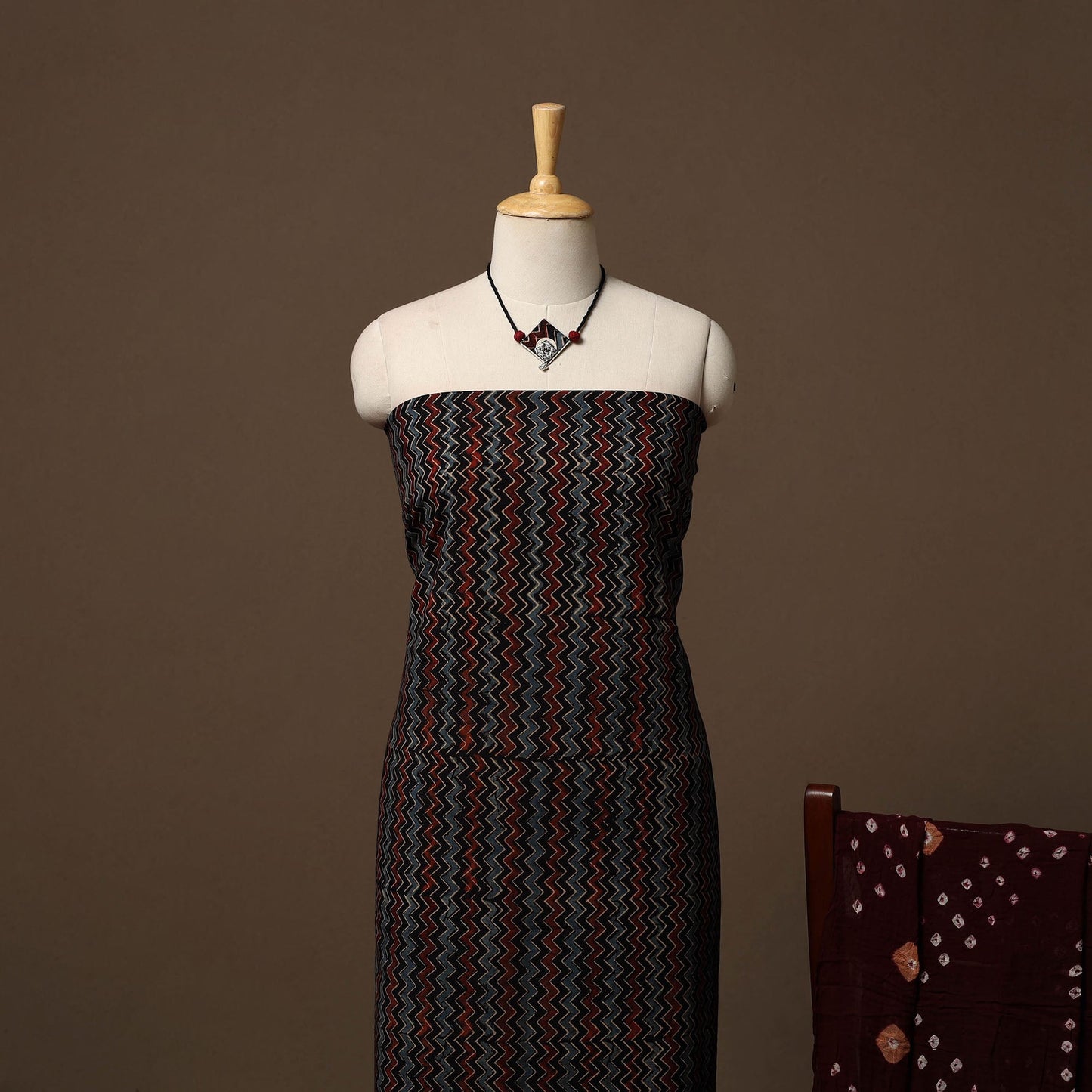 Hand natural dyed cotton 2pc unstitched dress material