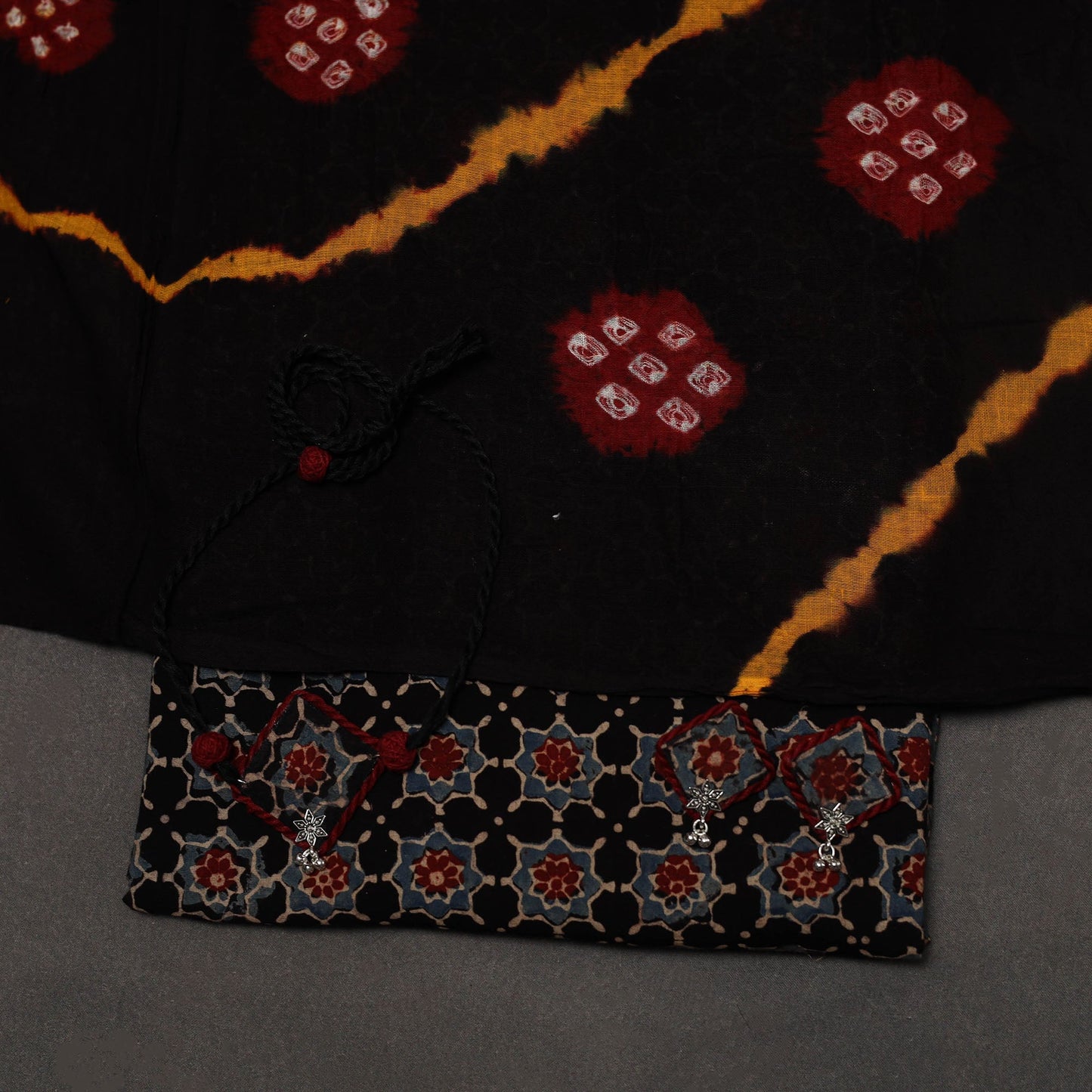 Hand natural dyed cotton 2pc unstitched dress material