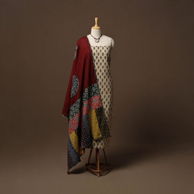 Hand natural dyed cotton 2pc unstitched dress material