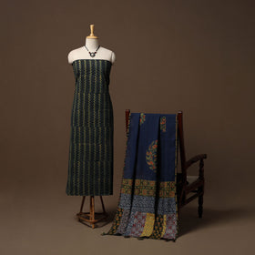 Hand natural dyed cotton 2pc unstitched dress material