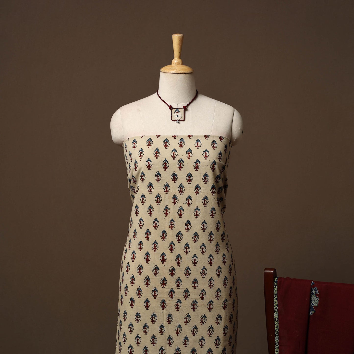 Hand natural dyed cotton 2pc unstitched dress material