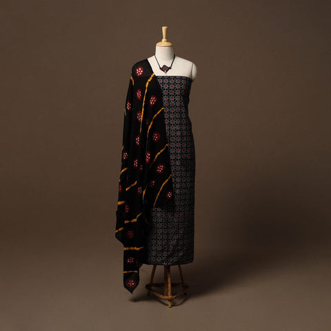 Hand natural dyed cotton 2pc unstitched dress material