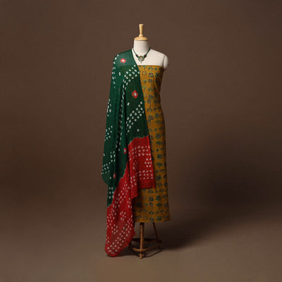 Hand natural dyed cotton 2pc unstitched dress material