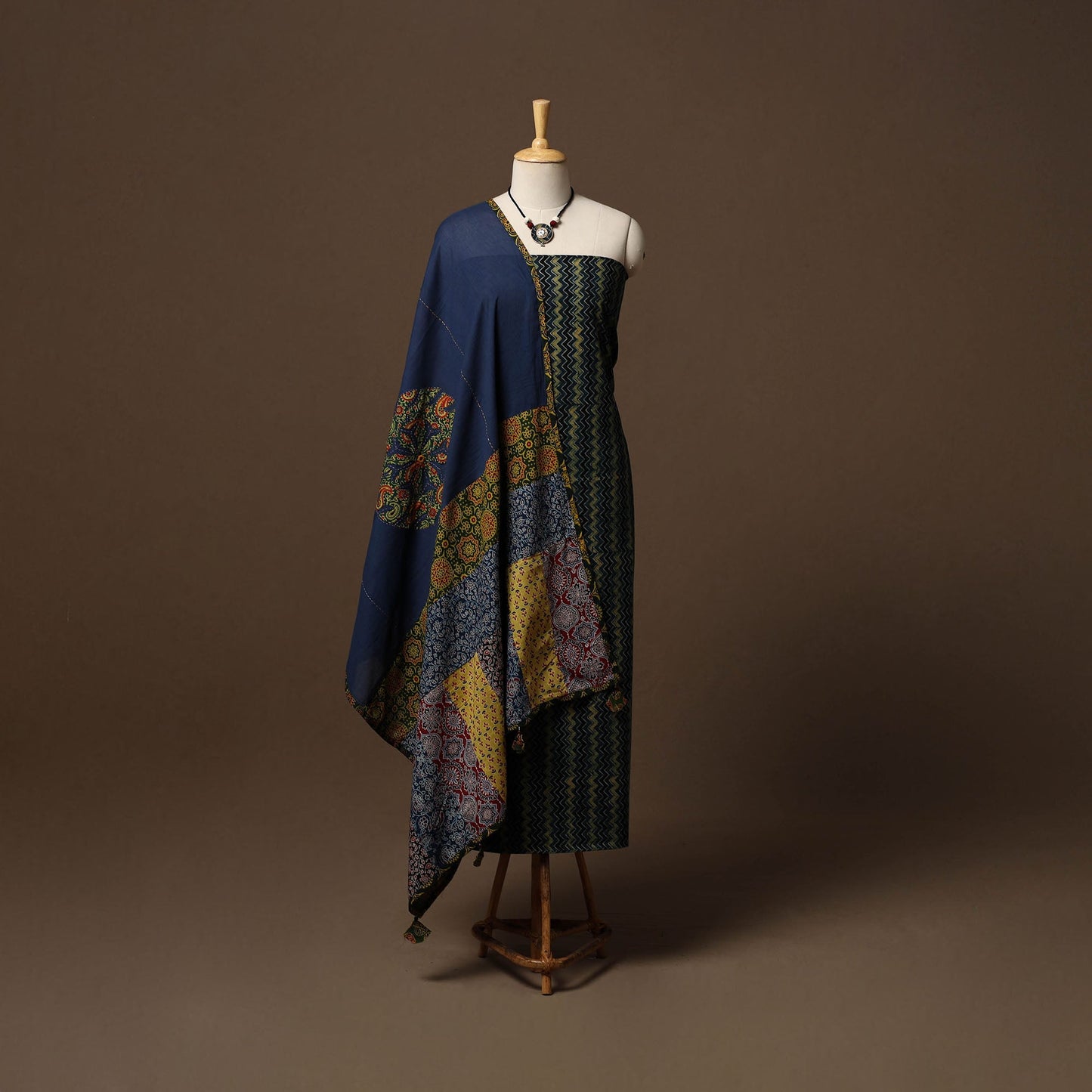 Hand natural dyed cotton 2pc unstitched dress material