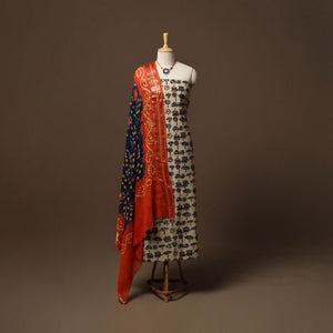 Hand natural dyed cotton 2pc unstitched dress material