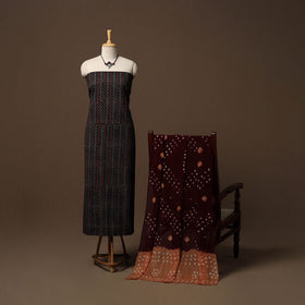 Hand natural dyed cotton 2pc unstitched dress material