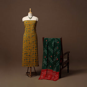 Hand natural dyed cotton 2pc unstitched dress material