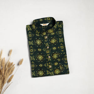 Hand natural dyed cotton short kurta for men 08