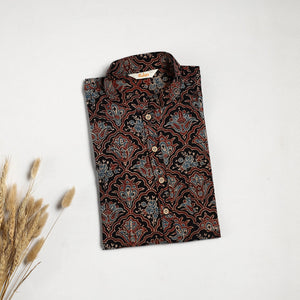 Hand natural dyed cotton short kurta for men 11