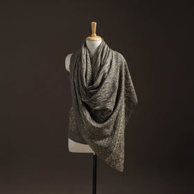 Hand natural dyed handwoven acrylic wool shawl 01