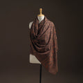 Hand natural dyed handwoven acrylic wool shawl 02