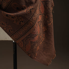 Hand natural dyed handwoven acrylic wool shawl 02