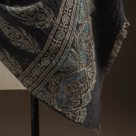 Hand natural dyed handwoven acrylic wool shawl 03